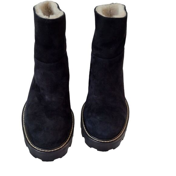 Jimmy Choo Haysel Flat Black Suede and Shearling Boot size 37 - Picture 7 of 15